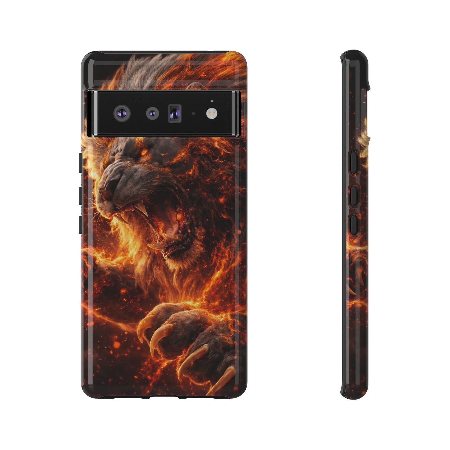 Fire Lion Phone Case — Fierce Flaming Lion Armor for Smartphones