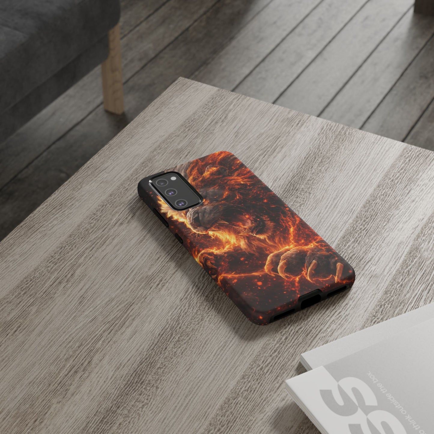 Fire Lion Phone Case — Fierce Flaming Lion Armor for Smartphones