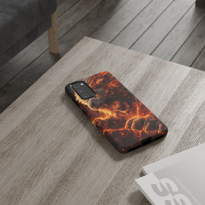 Fire Lion Phone Case — Fierce Flaming Lion Armor for Smartphones