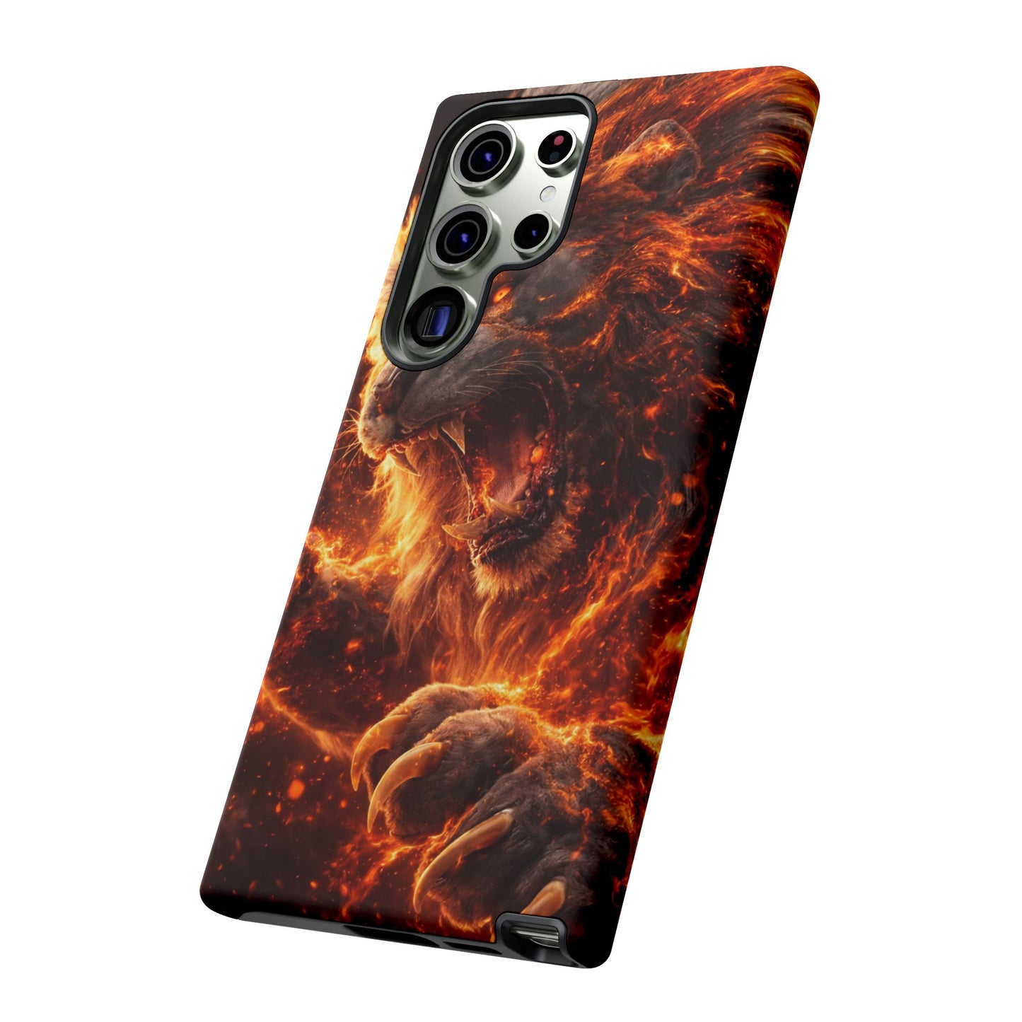 Fire Lion Phone Case — Fierce Flaming Lion Armor for Smartphones