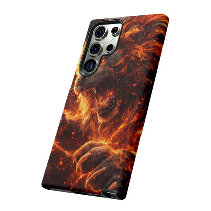 Fire Lion Phone Case — Fierce Flaming Lion Armor for Smartphones