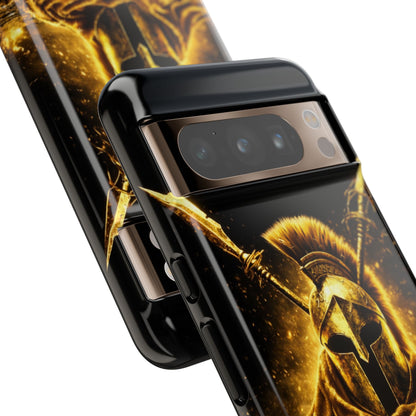 Spartan Helmet Gold Phone Case - Tough Warrior Armor Phone Cover