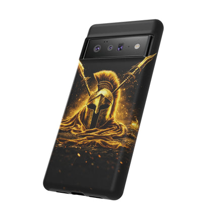 Spartan Helmet Gold Phone Case - Tough Warrior Armor Phone Cover