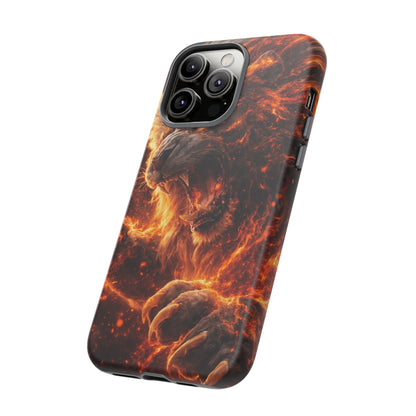 Fire Lion Phone Case — Fierce Flaming Lion Armor for Smartphones