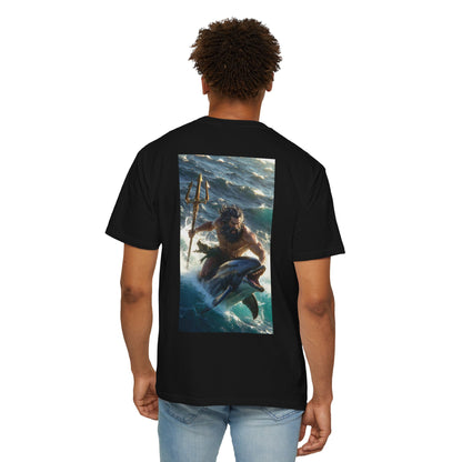 T-Shirt — Poseidon Surfing with Dolphin Graphic Tee