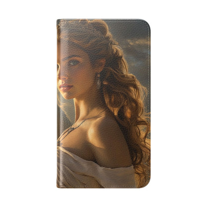 Roman Goddess Horse Portrait Flip Case — Vintage Mythic Phone Wallet