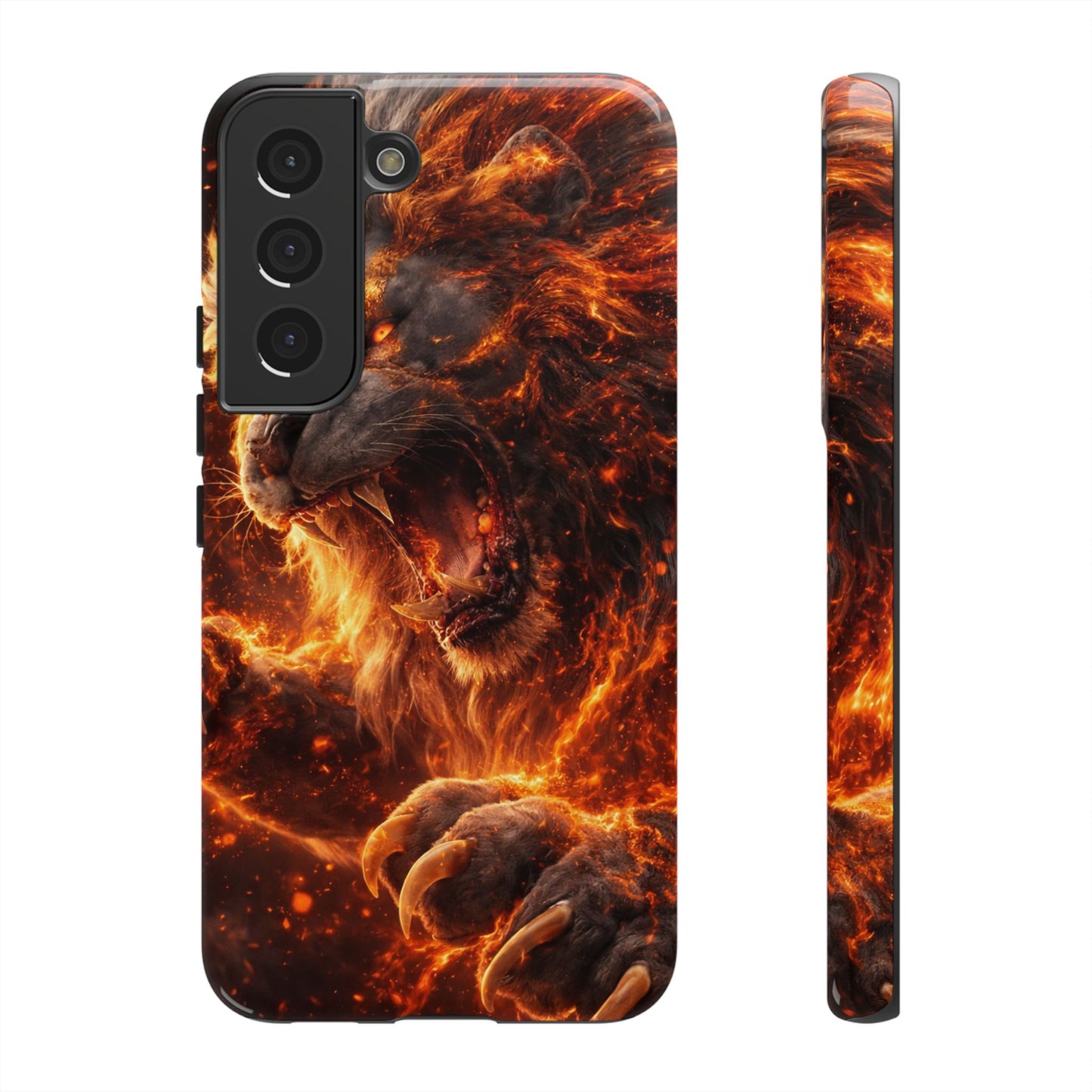 Fire Lion Phone Case — Fierce Flaming Lion Armor for Smartphones