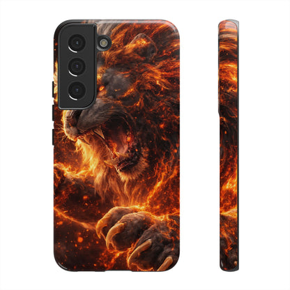 Fire Lion Phone Case — Fierce Flaming Lion Armor for Smartphones