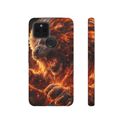 Fire Lion Phone Case — Fierce Flaming Lion Armor for Smartphones