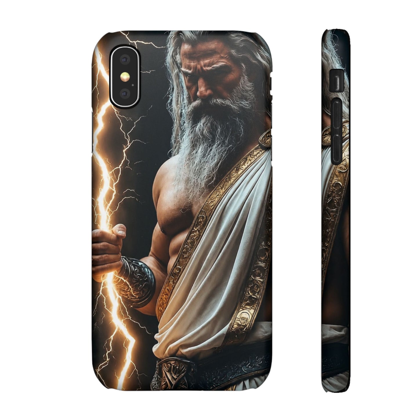 Zeus Lightning Phone Case — Mythic God Portrait Snap Case