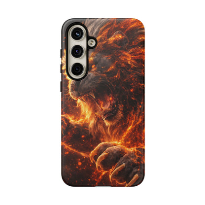 Fire Lion Phone Case — Fierce Flaming Lion Armor for Smartphones