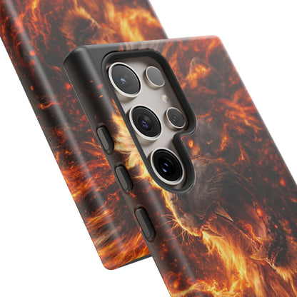 Fire Lion Phone Case — Fierce Flaming Lion Armor for Smartphones