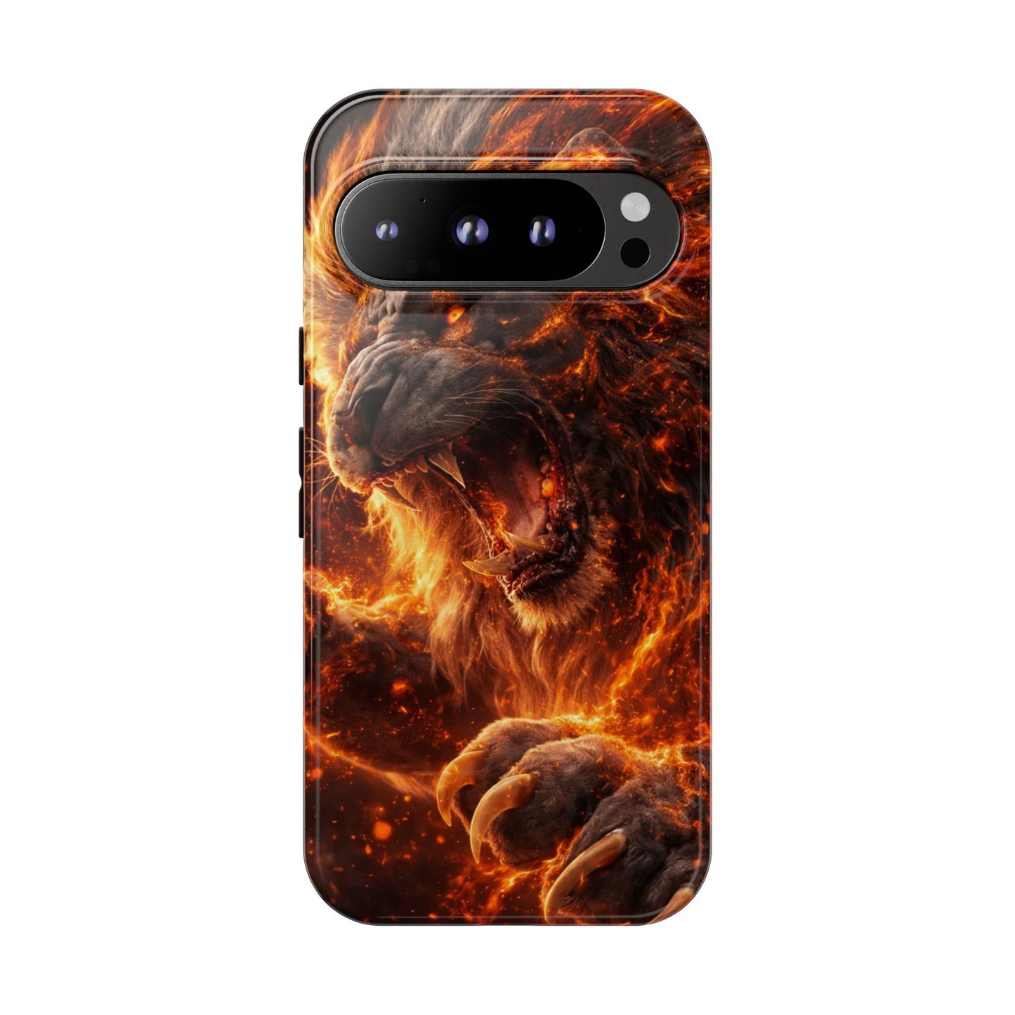 Fire Lion Phone Case — Fierce Flaming Lion Armor for Smartphones