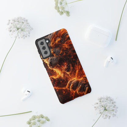 Fire Lion Phone Case — Fierce Flaming Lion Armor for Smartphones