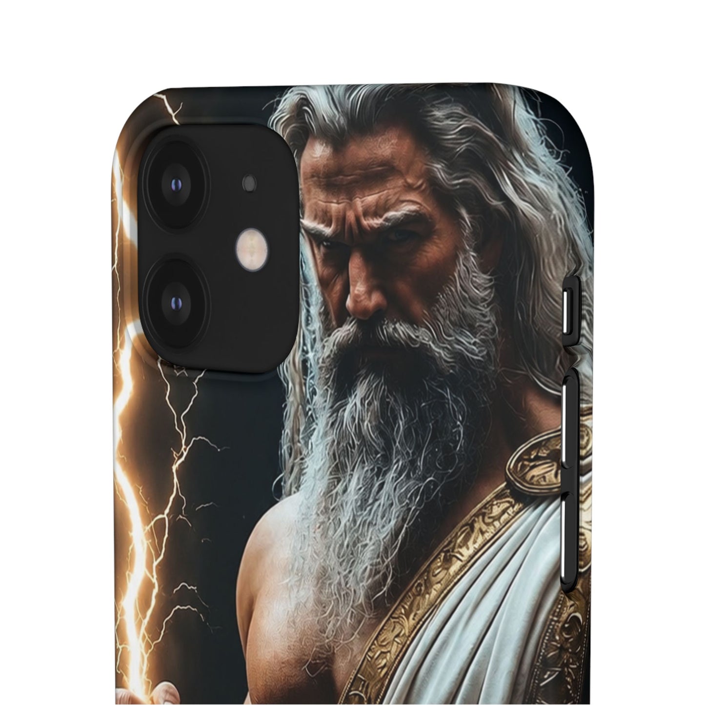 Zeus Lightning Phone Case — Mythic God Portrait Snap Case
