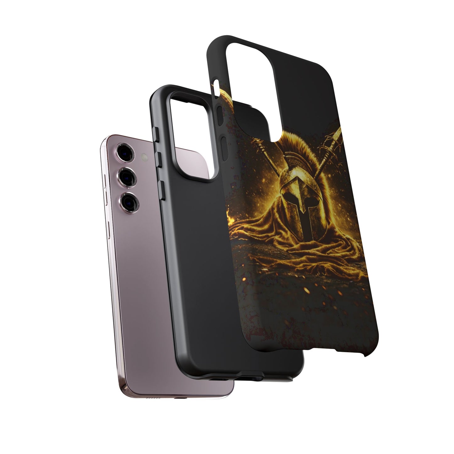 Spartan Helmet Gold Phone Case - Tough Warrior Armor Phone Cover
