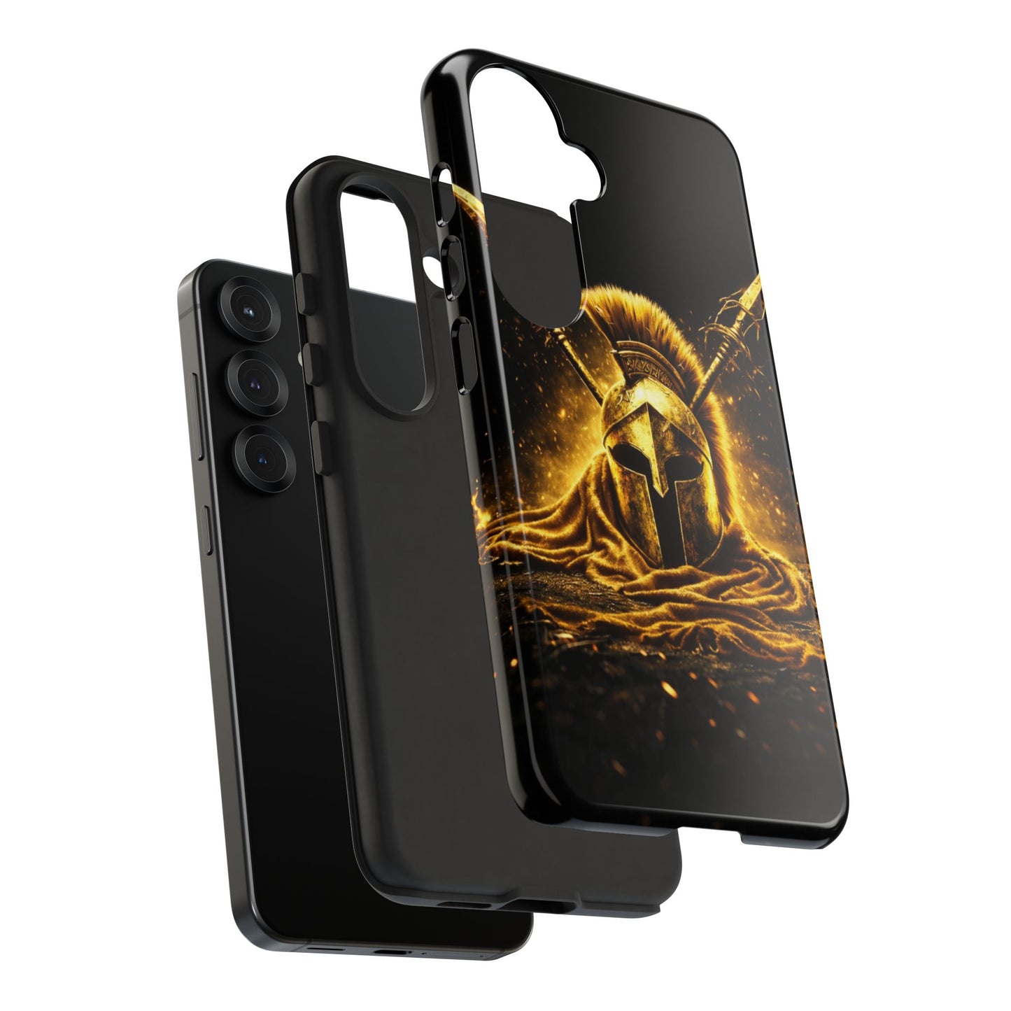 Spartan Helmet Gold Phone Case - Tough Warrior Armor Phone Cover