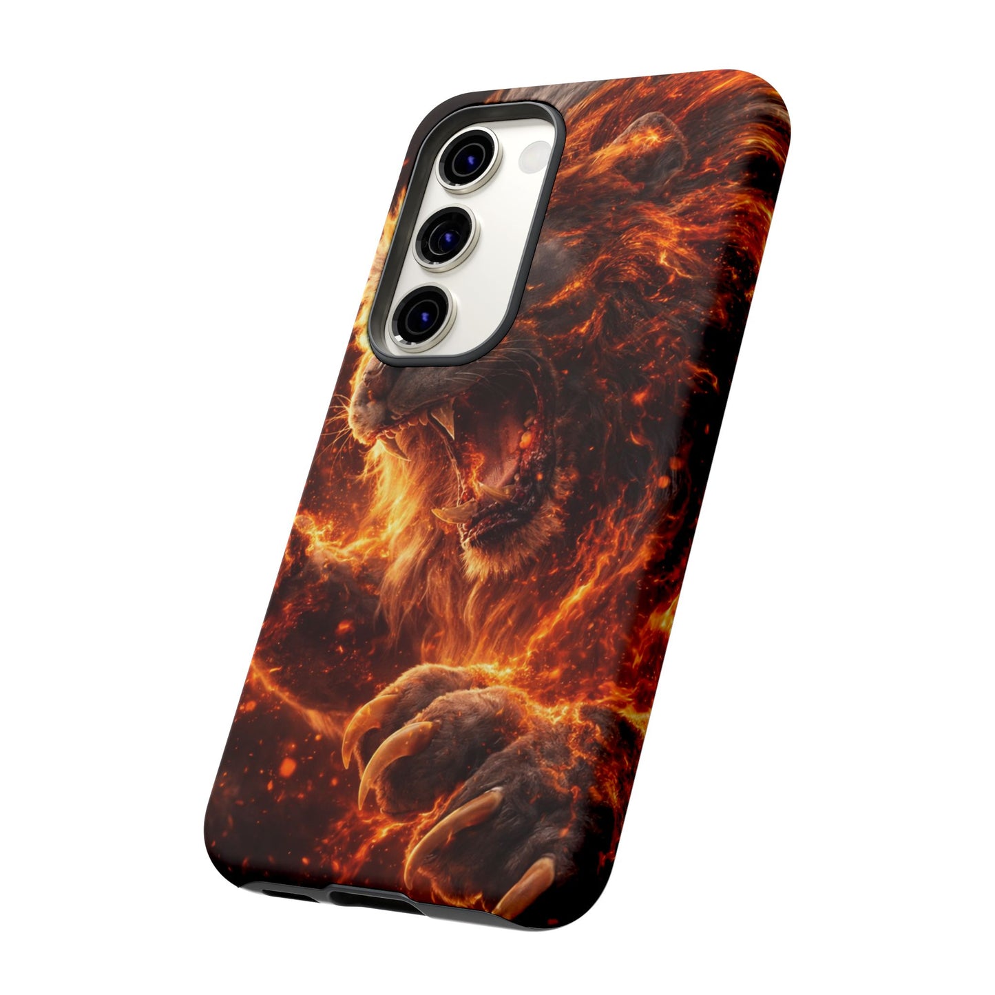 Fire Lion Phone Case — Fierce Flaming Lion Armor for Smartphones