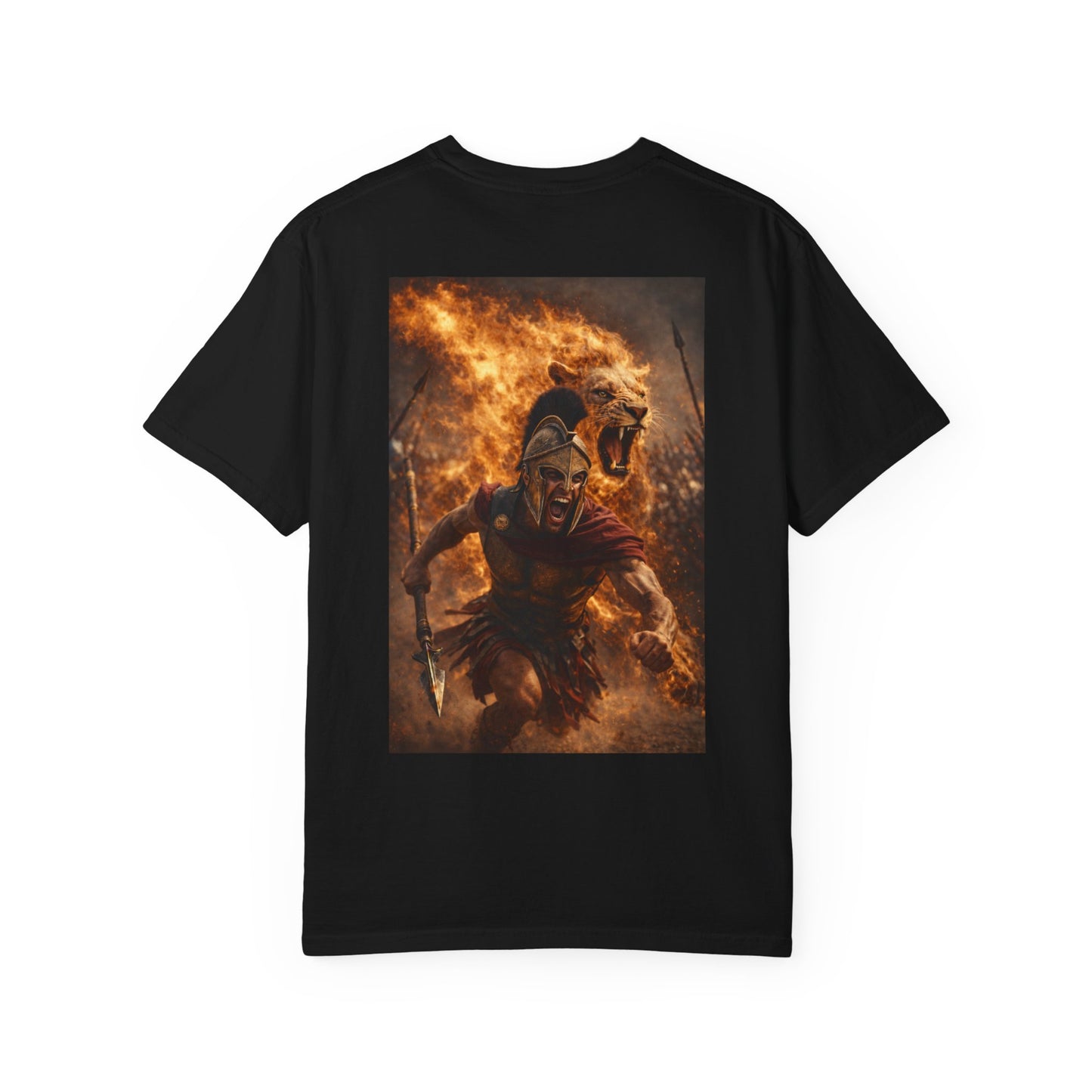 Spartan Warrior Flame Graphic T-Shirt