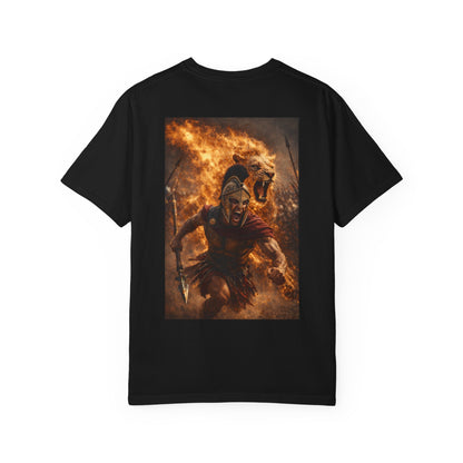 Spartan Warrior Flame Graphic T-Shirt