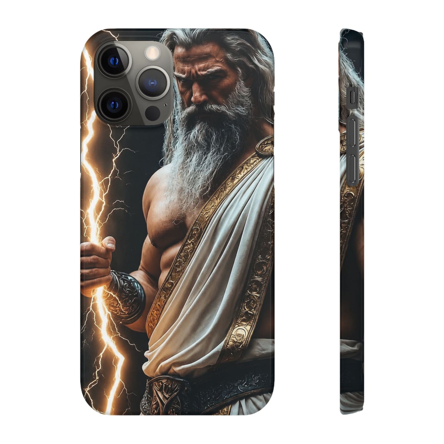 Zeus Lightning Phone Case — Mythic God Portrait Snap Case