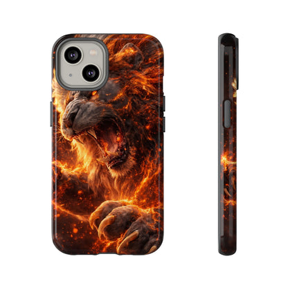 Fire Lion Phone Case — Fierce Flaming Lion Armor for Smartphones