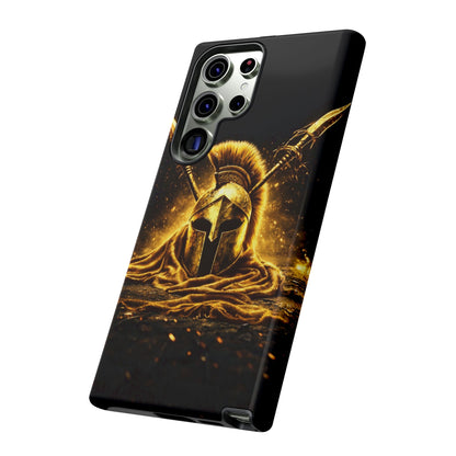 Spartan Helmet Gold Phone Case - Tough Warrior Armor Phone Cover
