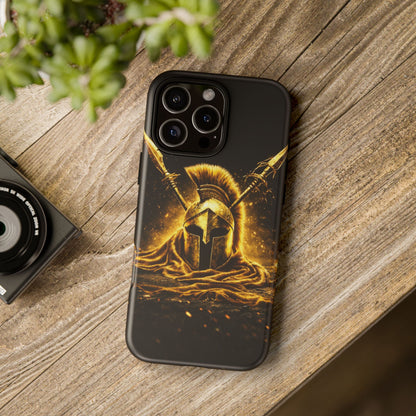 Spartan Helmet Gold Phone Case - Tough Warrior Armor Phone Cover