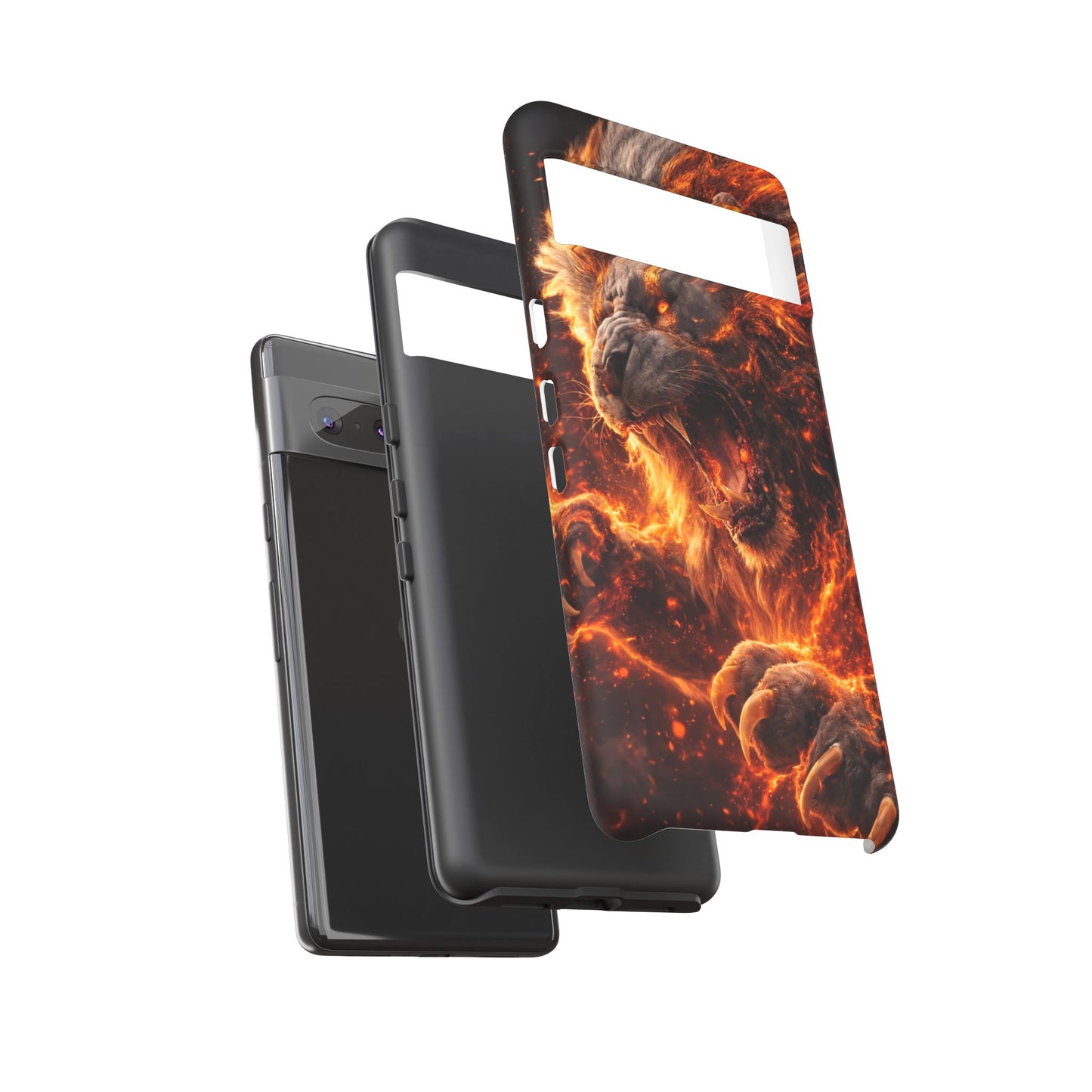 Fire Lion Phone Case — Fierce Flaming Lion Armor for Smartphones