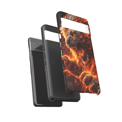 Fire Lion Phone Case — Fierce Flaming Lion Armor for Smartphones