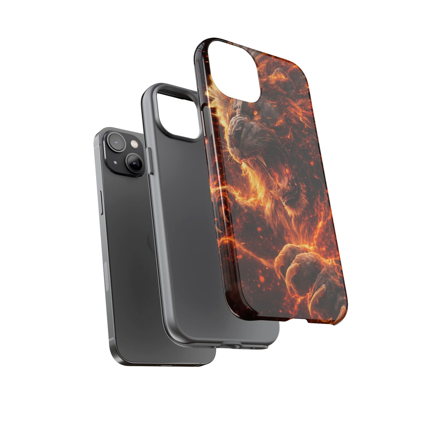 Fire Lion Phone Case — Fierce Flaming Lion Armor for Smartphones