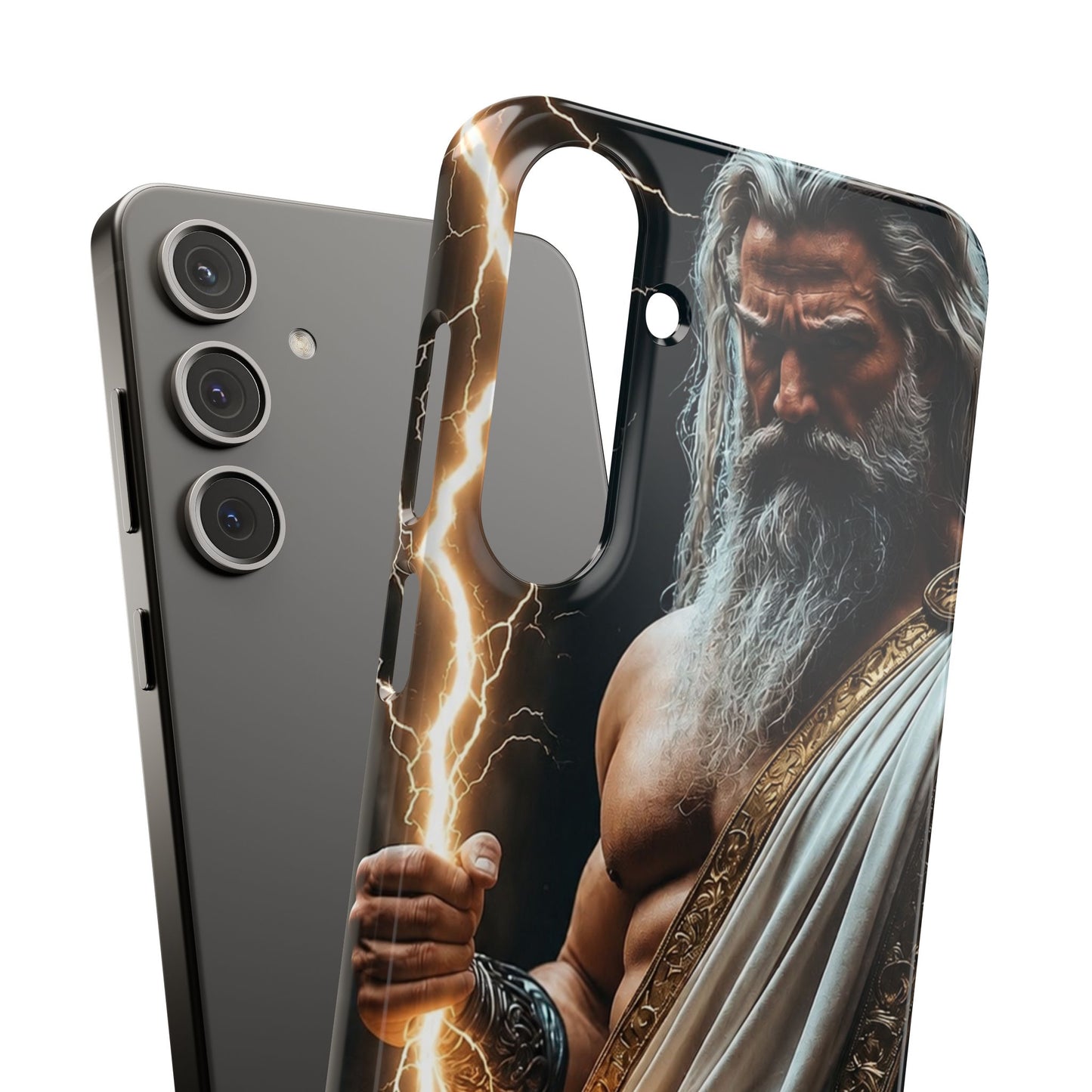 Zeus Lightning Phone Case — Mythic God Portrait Snap Case