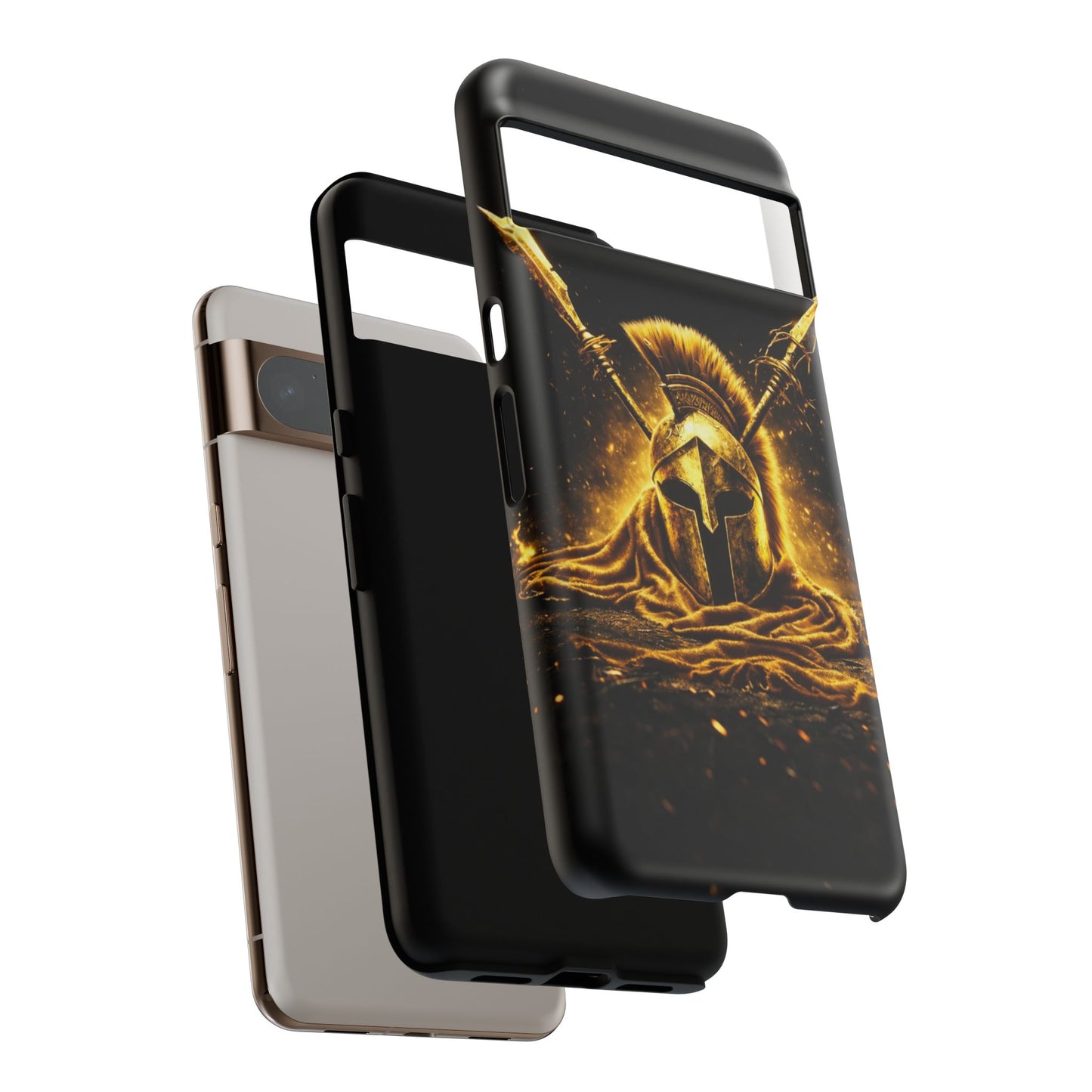 Spartan Helmet Gold Phone Case - Tough Warrior Armor Phone Cover