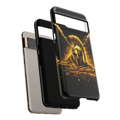 Spartan Helmet Gold Phone Case - Tough Warrior Armor Phone Cover