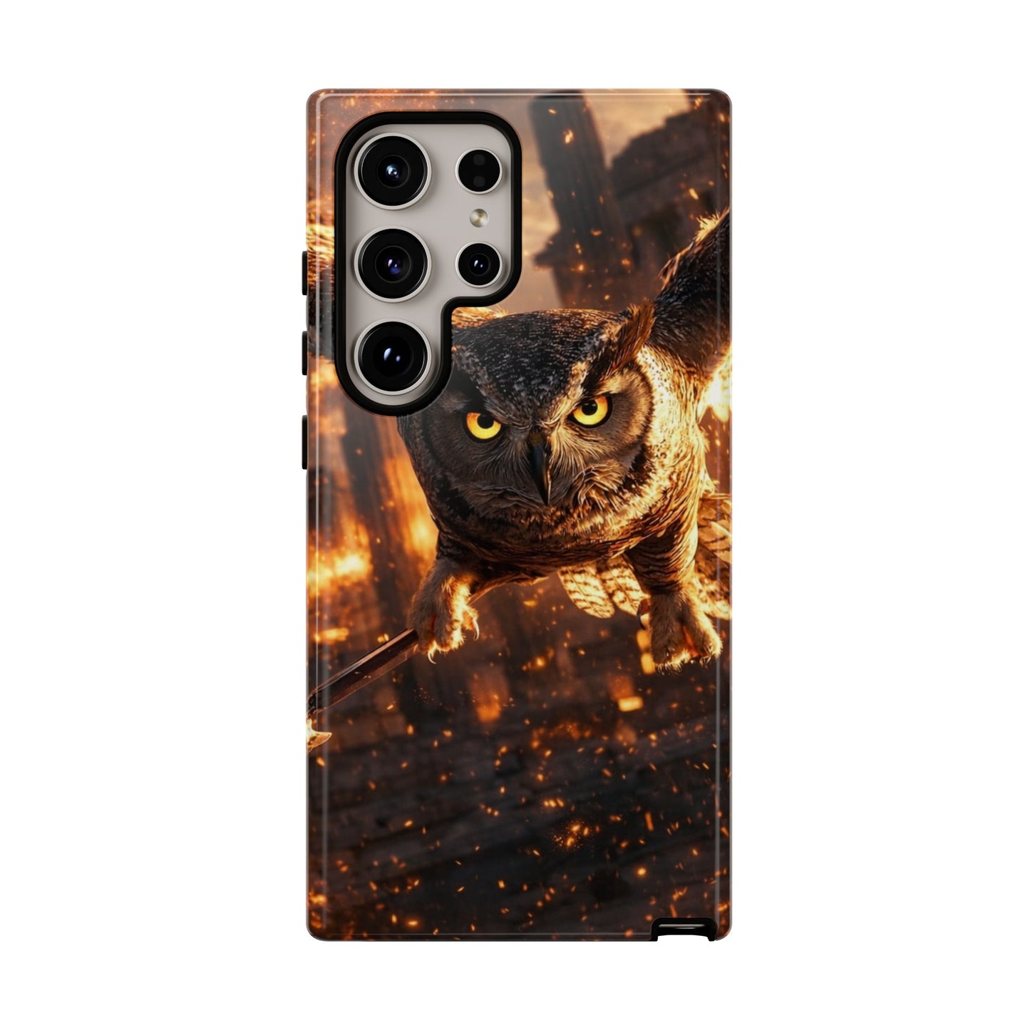 Owl in Flames Phone Case