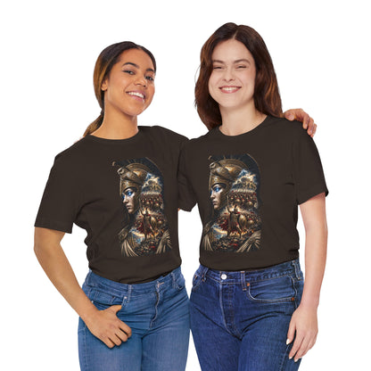 Spartan Warrior Graphic Tee — Mythic Helmet Portrait T‑Shirt