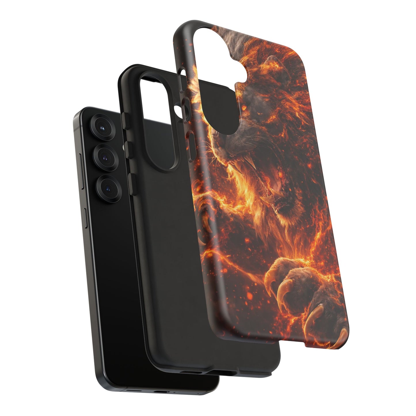 Fire Lion Phone Case — Fierce Flaming Lion Armor for Smartphones