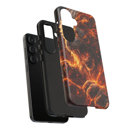 Fire Lion Phone Case — Fierce Flaming Lion Armor for Smartphones