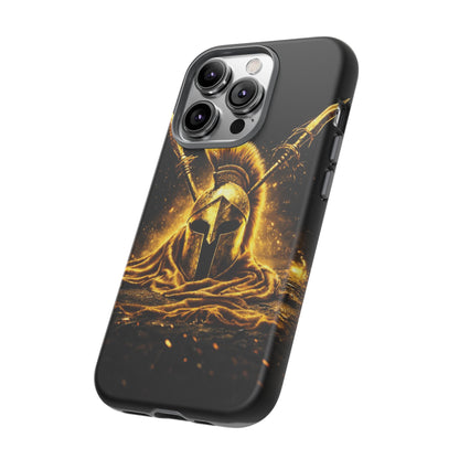 Spartan Helmet Gold Phone Case - Tough Warrior Armor Phone Cover
