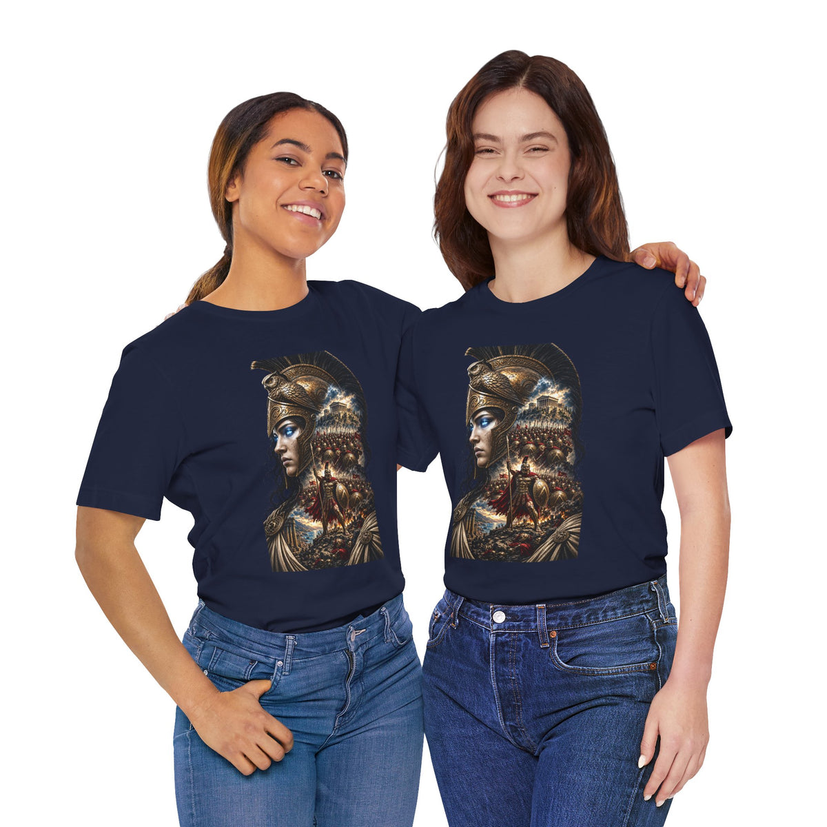 Spartan Warrior Graphic Tee — Mythic Helmet Portrait T‑Shirt
