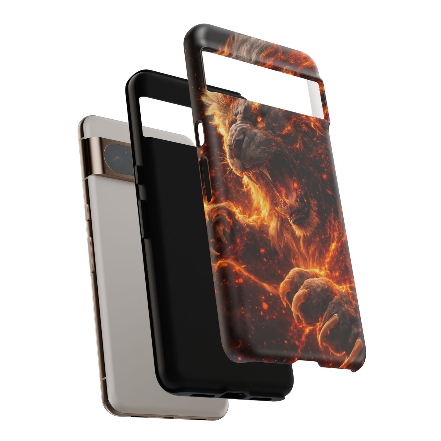 Fire Lion Phone Case — Fierce Flaming Lion Armor for Smartphones