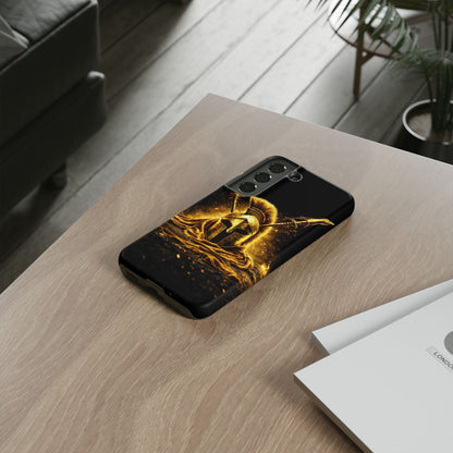 Spartan Helmet Gold Phone Case - Tough Warrior Armor Phone Cover