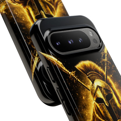 Spartan Helmet Gold Phone Case - Tough Warrior Armor Phone Cover