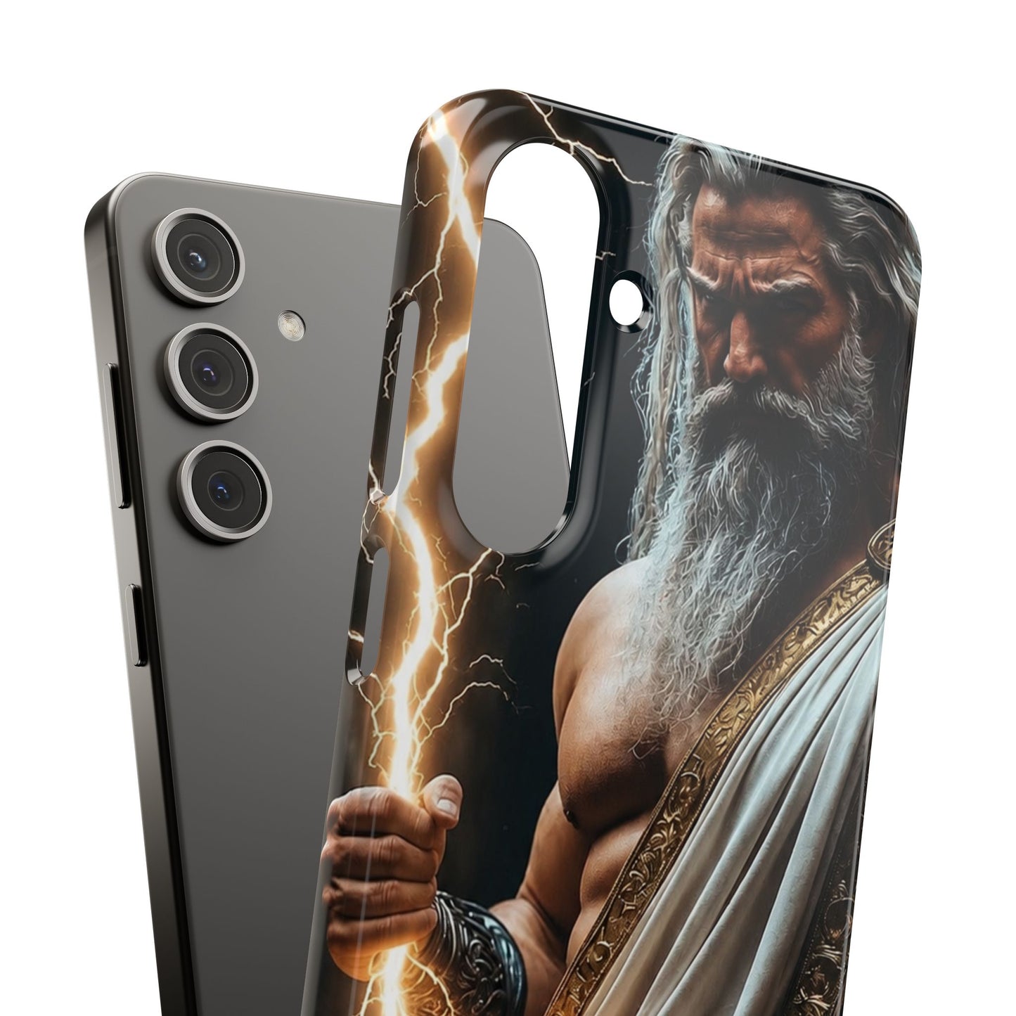 Zeus Lightning Phone Case — Mythic God Portrait Snap Case