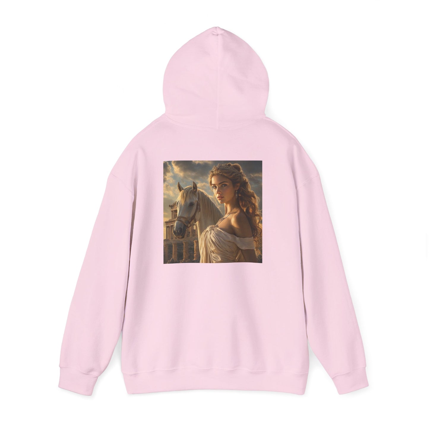 Grecian Muse Hoodie — Romantic Woman & Horse Print Pullover