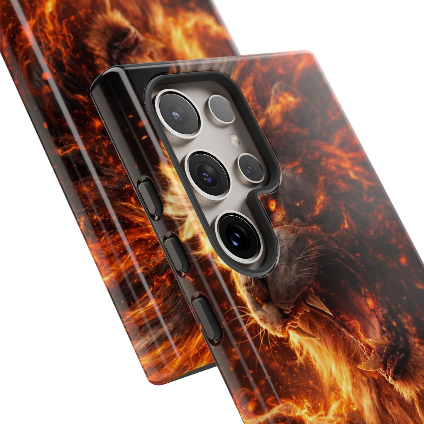 Fire Lion Phone Case — Fierce Flaming Lion Armor for Smartphones