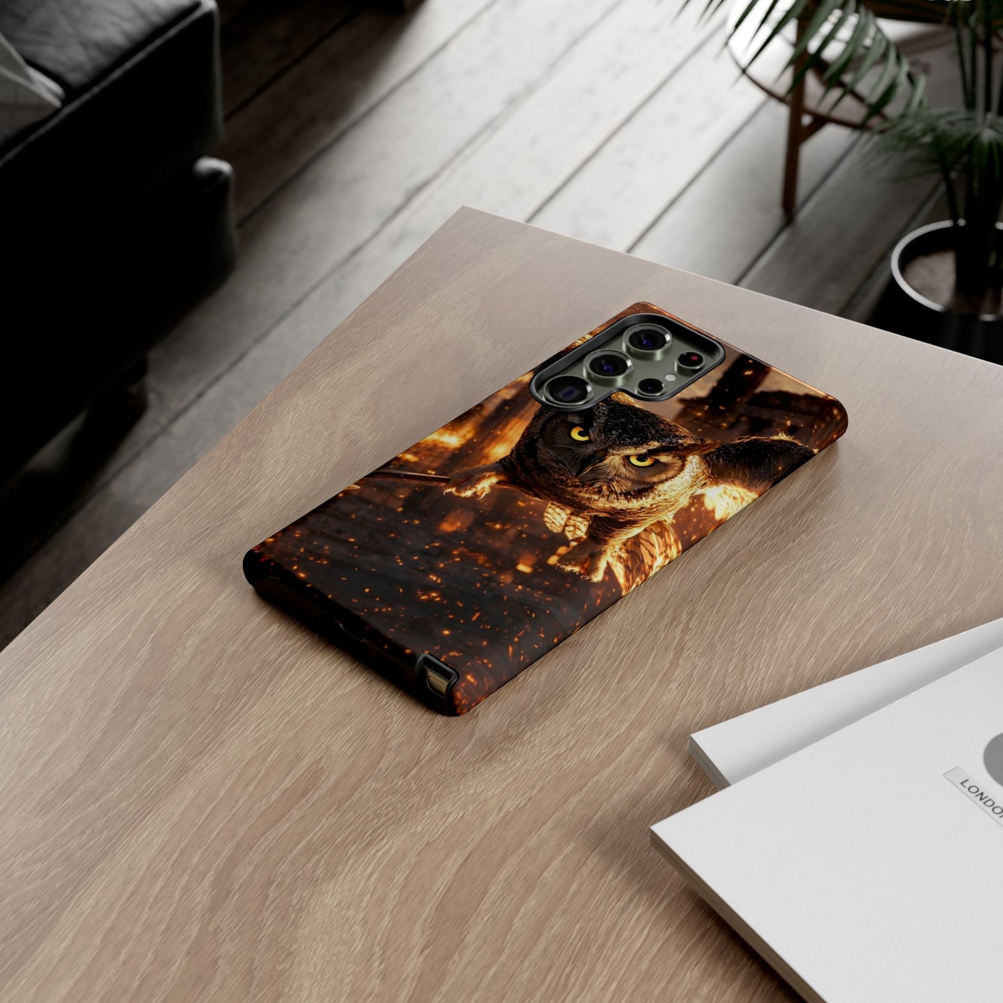 Owl in Flames Phone Case
