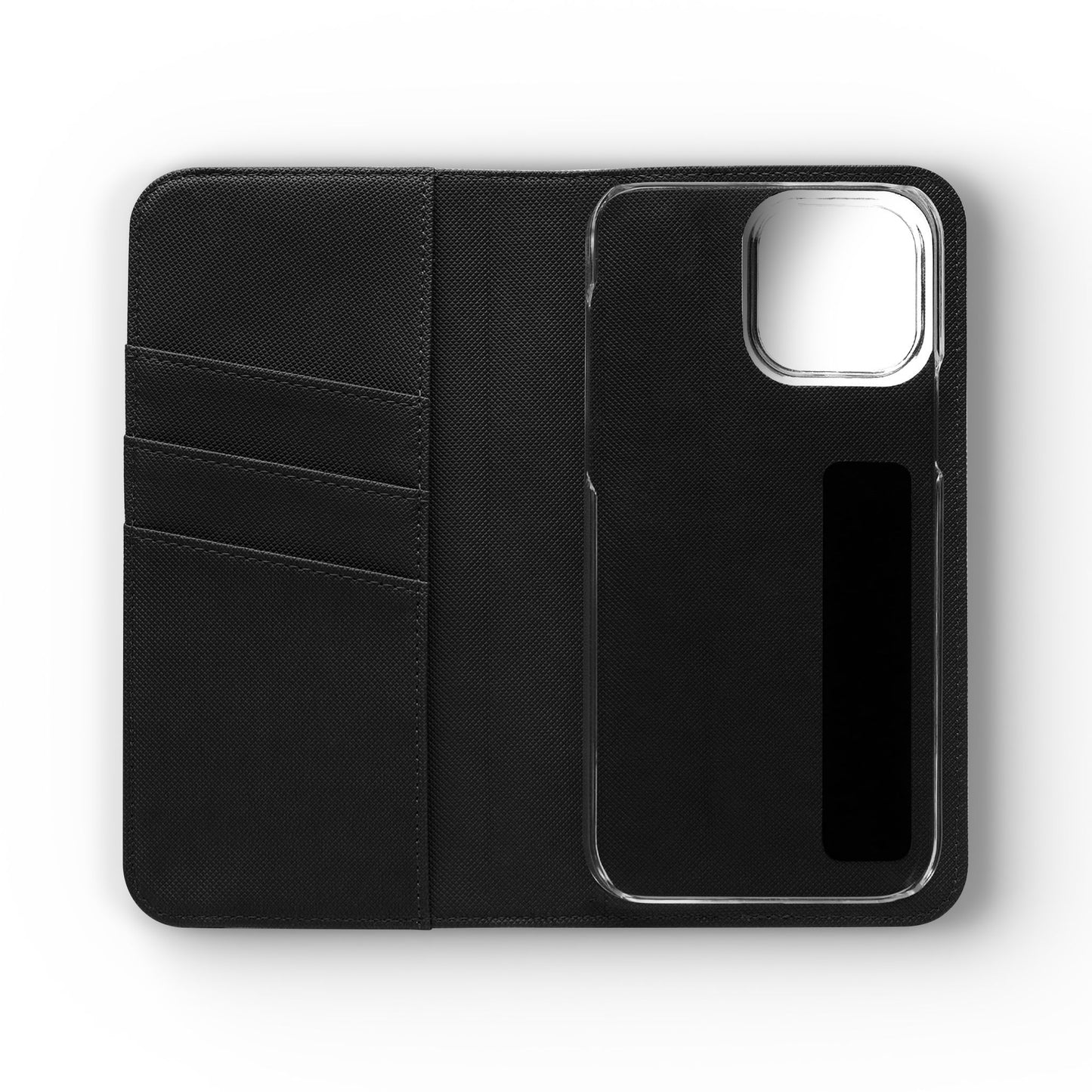 Wolf at Moonlit Ruins Flip Case — Mystical Nightscape Phone Wallet