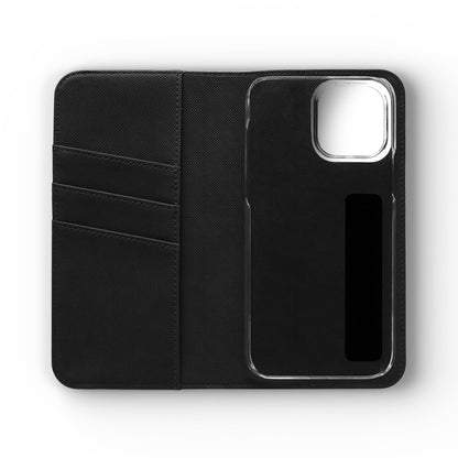 Wolf at Moonlit Ruins Flip Case — Mystical Nightscape Phone Wallet