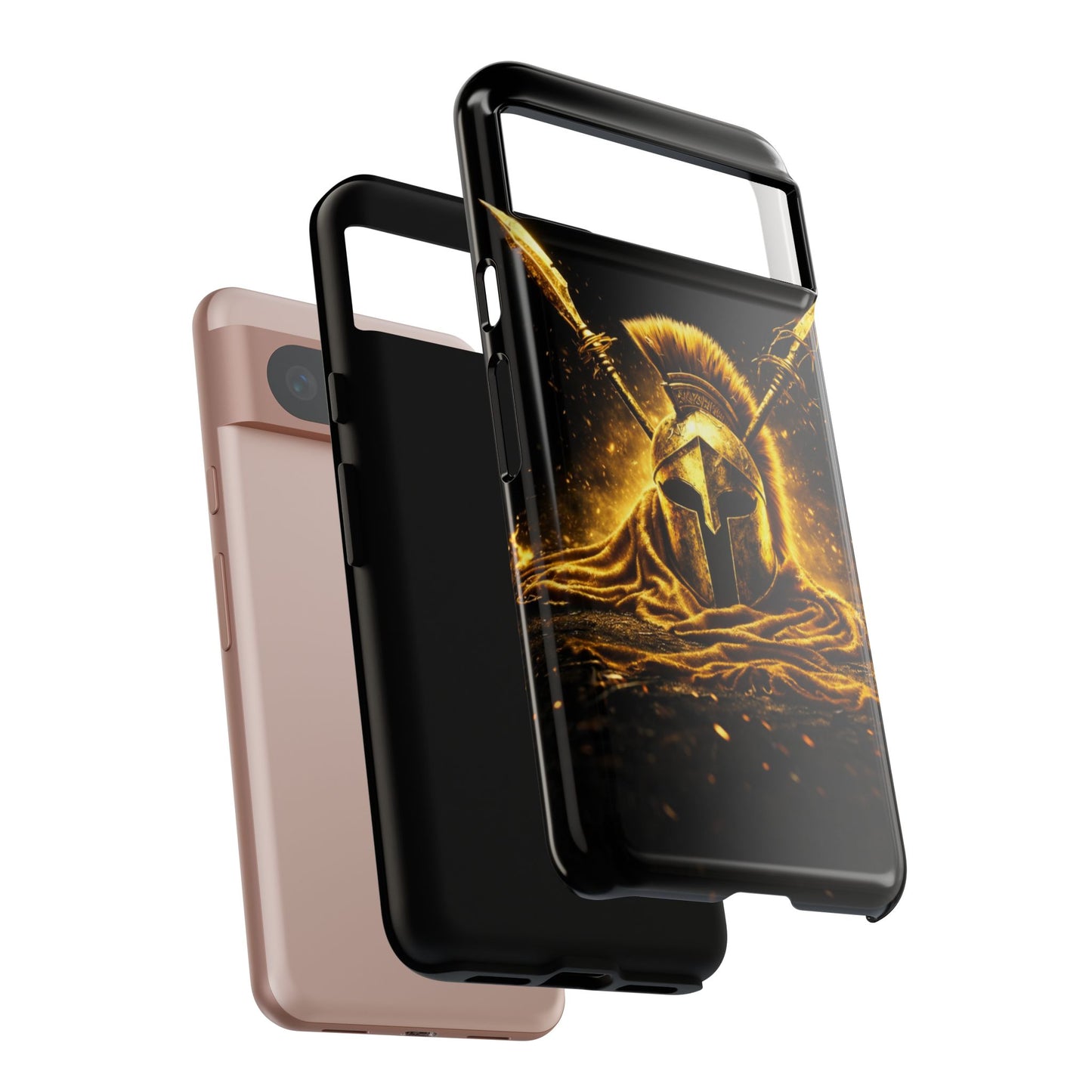 Spartan Helmet Gold Phone Case - Tough Warrior Armor Phone Cover